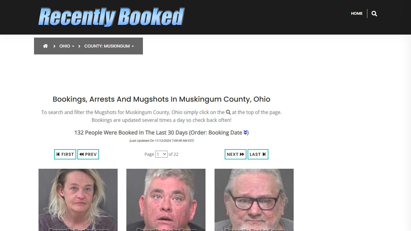 Bookings, Arrests and Mugshots in Muskingum County, Ohio - Recently Booked