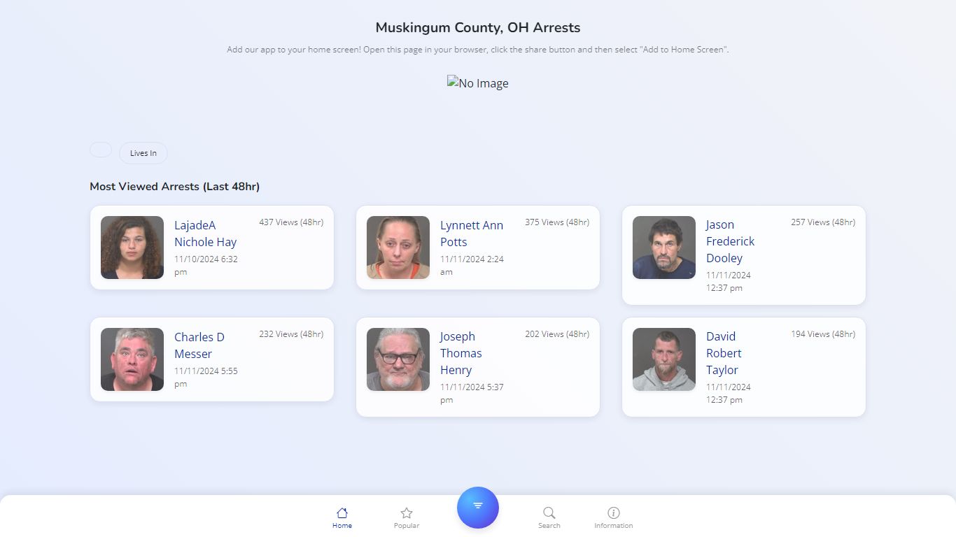 Muskingum County, OH Arrests | Public Jail Records