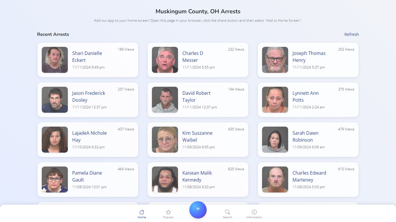 Muskingum County, OH Arrests - Public Jail Records