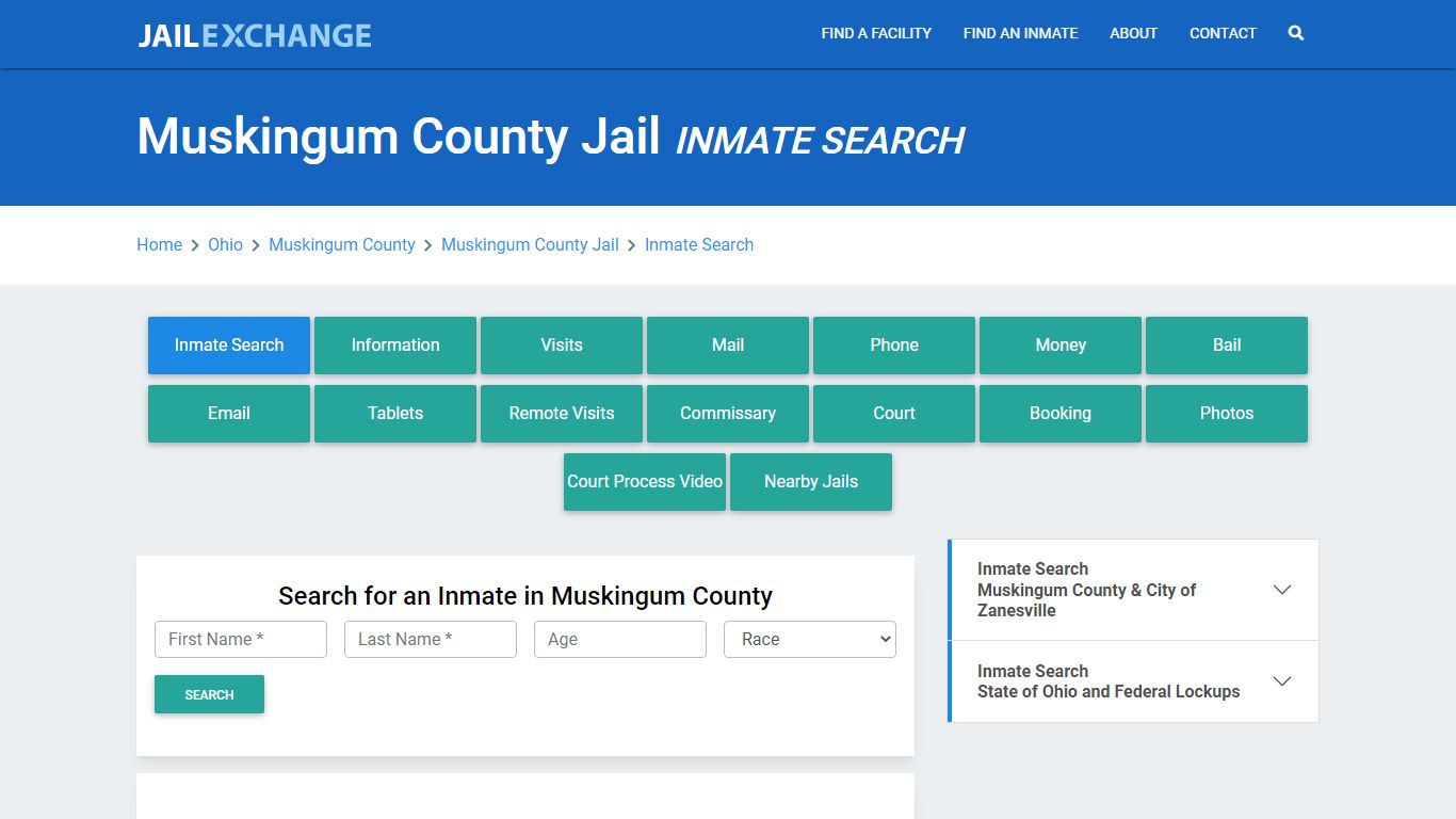 Muskingum County Jail, OH Inmate Search: Roster & Mugshots