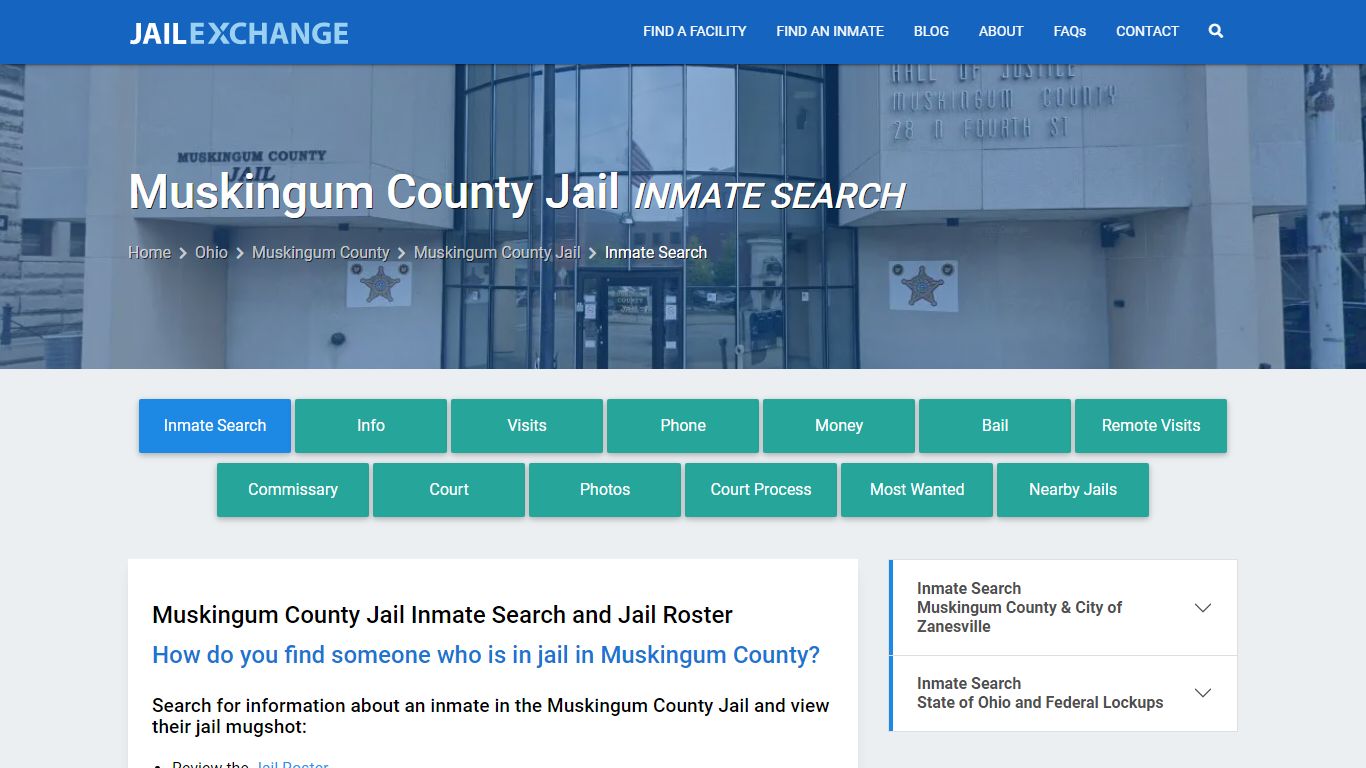 Inmate Search: Roster & Mugshots - Muskingum County Jail, OH