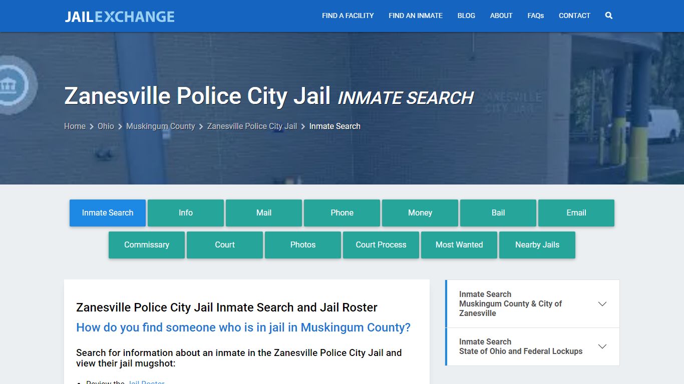 Inmate Search: Roster & Mugshots - Zanesville Police City Jail, OH
